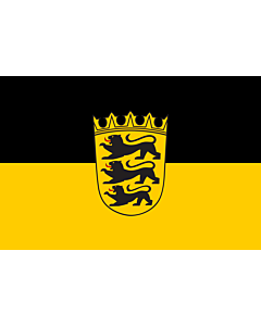 Flag: State flag with lesser arms of Baden-Württemberg
