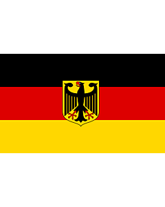 Flag: Germany  unoff | State flag with coat of arms instead of  federal shield   unofficial variant