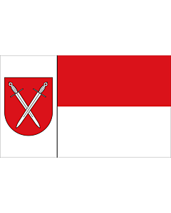 Flag: Schwerte | Beschreibung der Flagge  Der Stadt ist ferner mit Urkunde des Regierungspräsidenten in Arnsberg vom 18.02.1977 das Recht zur Führung einer Flagge verliehen worden