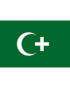 Flag: The revolution flag of Egypt from 1919. It bears a crescent and cross to demonstrate that both Muslims and Christians supported the Egyptian nationalist movement against British occupation