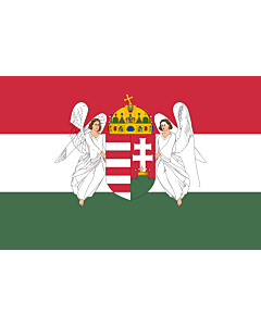 Flag: A variant of the flag of the Kingdom of Hungary used between 6 November 1915 to 29 November 1918