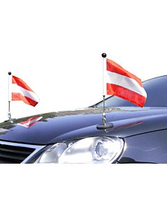  Pair  Magnetic Car Flag Pole Diplomat-1 Austria
