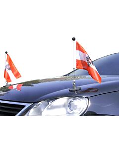  Pair  Magnetic Car Flag Pole Diplomat-1.30 Austria with coat of arms 