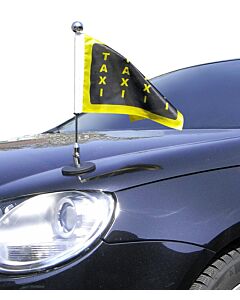  Magnetic Car Flag Pole Diplomat-1.30-Chrome with customized printed flag (left side) 