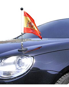  Magnetic Car Flag Pole Diplomat-1 Spain with coat of arms 
