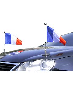  Pair  Magnetic Car Flag Pole Diplomat-1 France